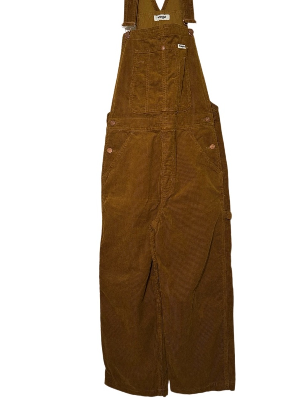 Wrangler Straight Leg Bib Cord Overalls in Warm Brown - Picture 6 of 11
